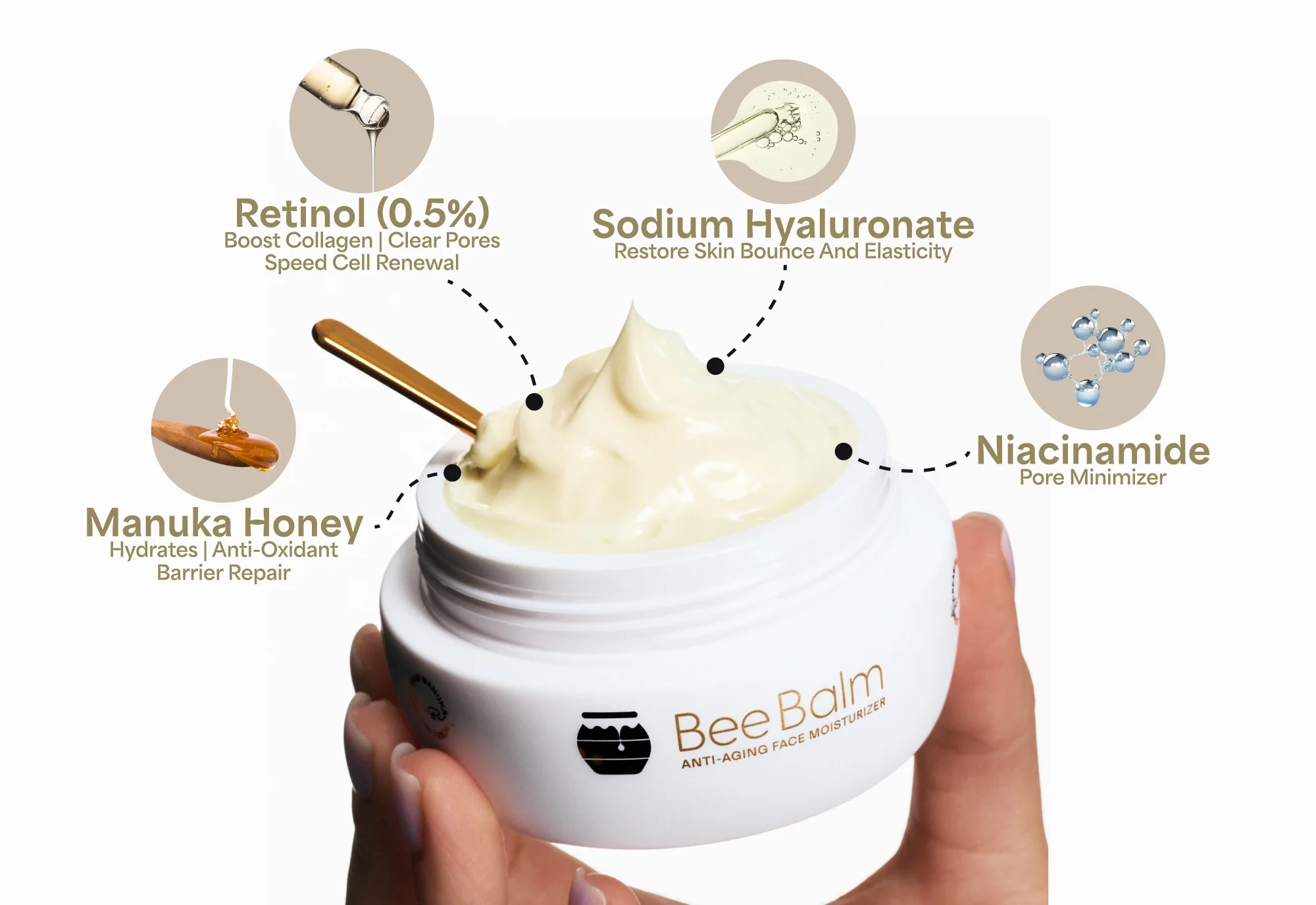 Manuka Honey Anti-Aging Face Moisturizer with Retinol (0.5%) - Image 3